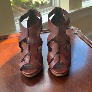 Cole Haan Brown Leather Gladiator Heels